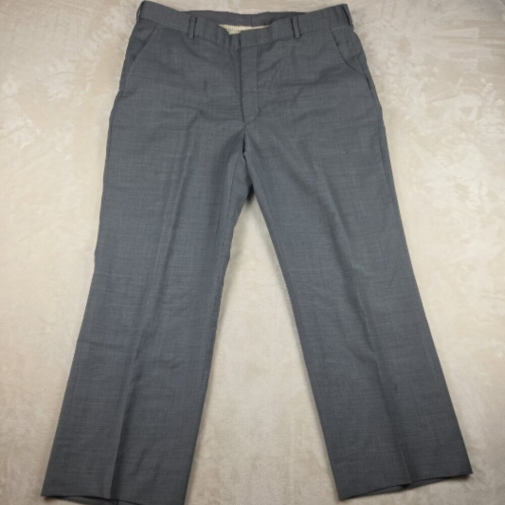 Majer Super 100s Wool Dress Pants Men 36x26 Gray USA Made